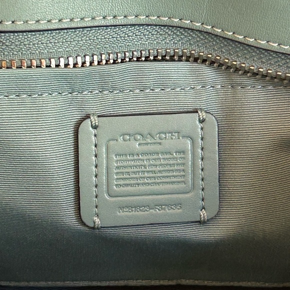 Coach Purse Blue Pebble Leather - Picture 2 of 7